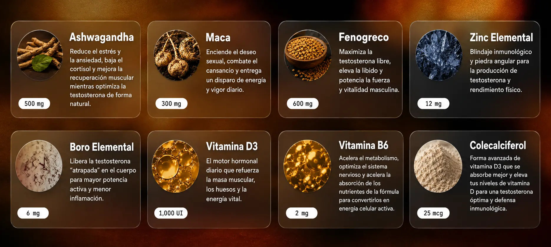 Ocho ingredientes de la fórmula Atlas Men